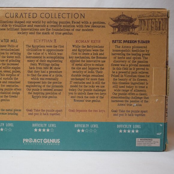 NIB 2019 True Genius Ancient Treasures 5 Wood and Metal Brainteaser Puzzles - Picture 5 of 5